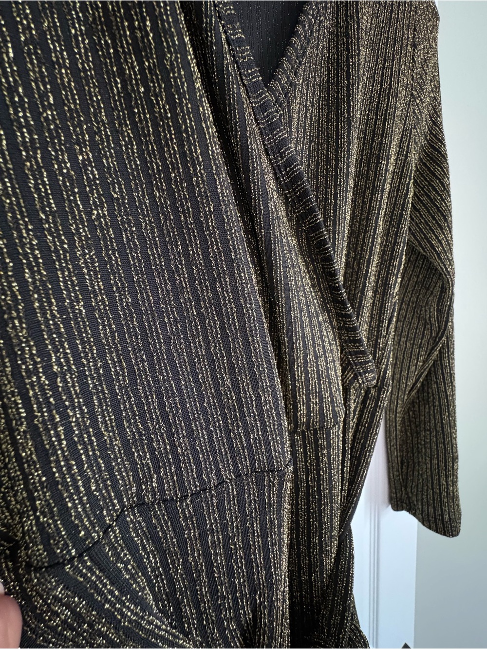 Amazon Gold-Thread Black Wrap Maxi Dress - Picture 4 of 4
